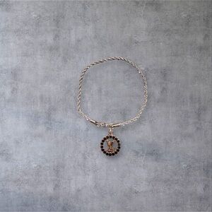 LV Upcycled Bracelet with Authentic LV Charm
